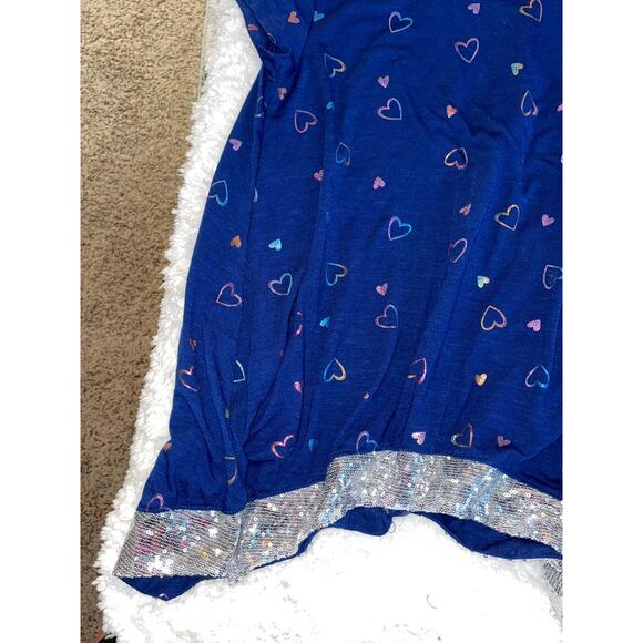 So girls sz. 12 blue heart design sparkle bottom tee. Cute, great stretch - Picture 5 of 11